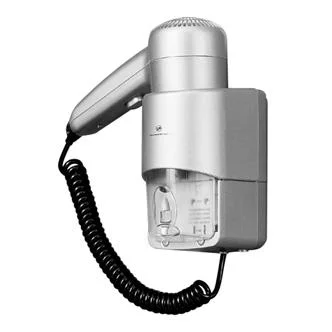 Asciugacapelli silver da parete  con presa rasoio