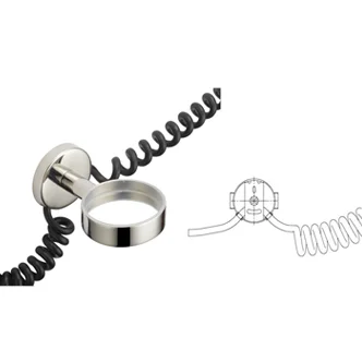 Hairdryer support with anti-theft device 