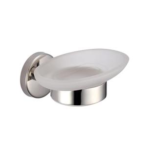 Satin Soap dish glass  with chrome support