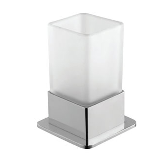 Freestanding satin glass cup holder 