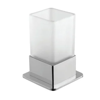 Porte-gobelet autoportant en verre satiné 