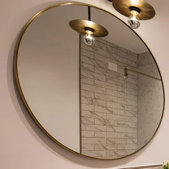 Bronze coloured round mirror  - MOON BRS