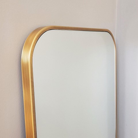 rounded corners gold mirror - monteleone rounded corners gold mirror - monteleone