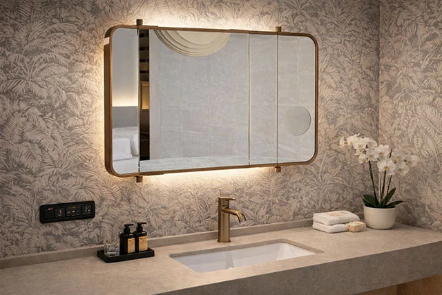La nuova specchiera POLLUCE ridefinisce l’esperienza bagno nell’hotellerie di lusso