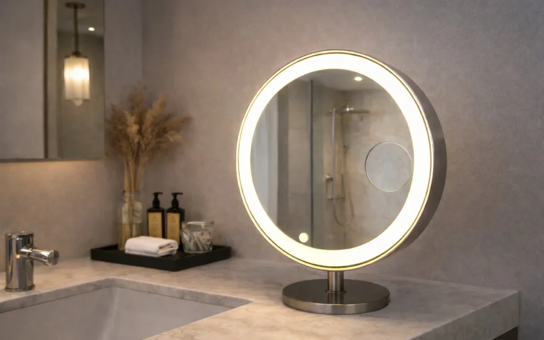 ARIEL free-standing mirror: fully adjustable, uncompromising elegance